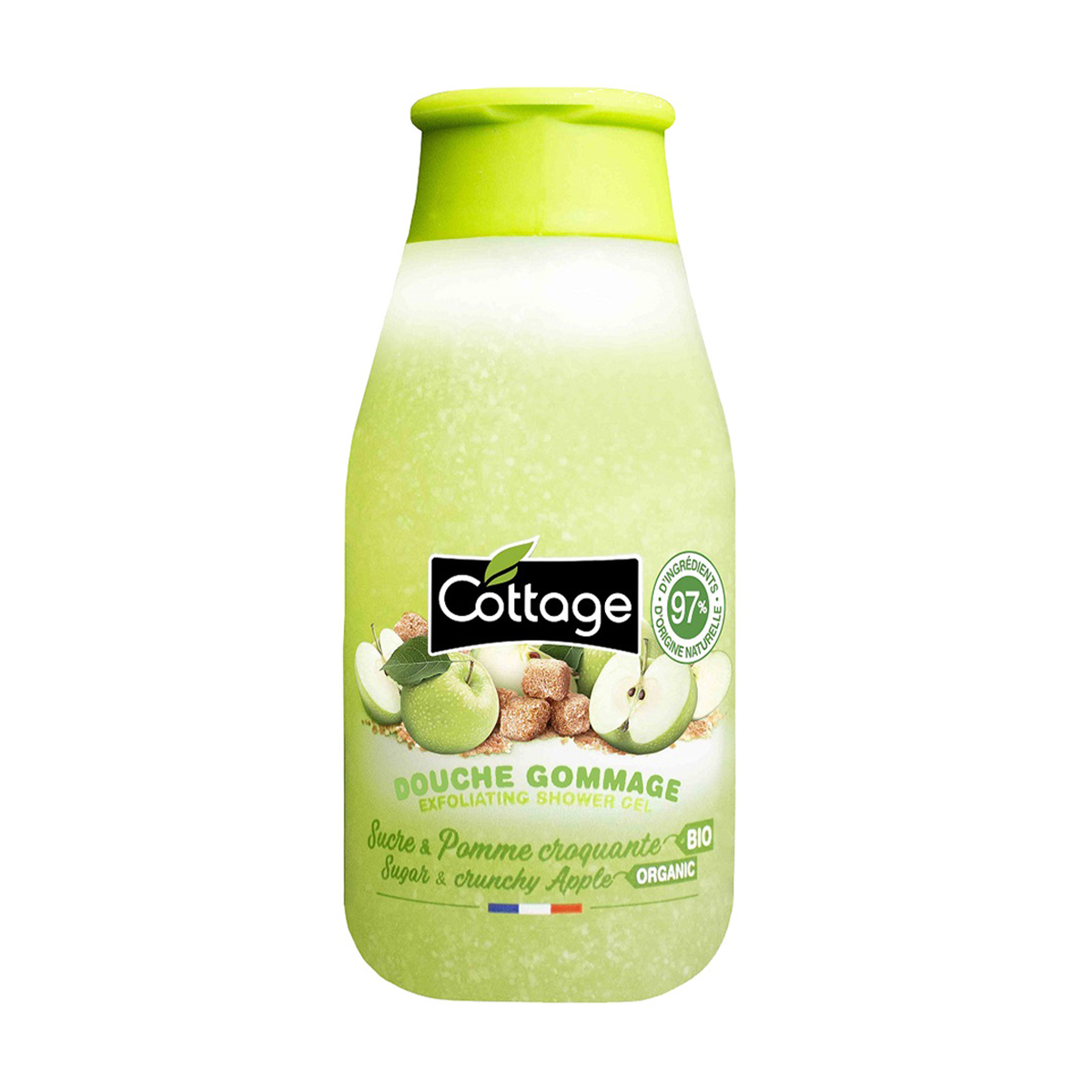 Гель-ексфоліант для душу Cottage Exfoliating Shower Gel, Sugar &amp; Crunchy Apple, 50 мл